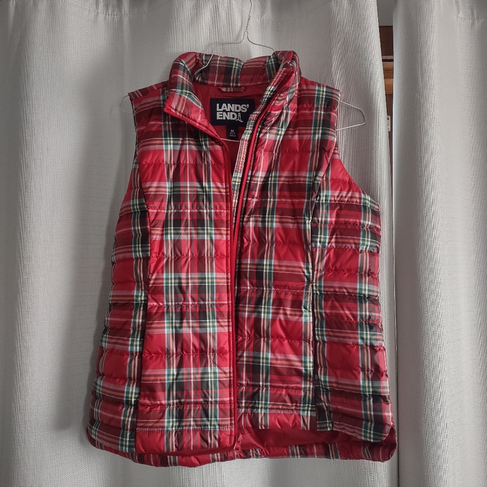 Land's End Plaid Vest size Med.
